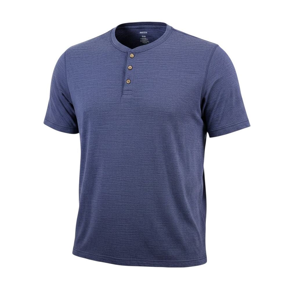 Sonoma Men's Henley Shirt Blue Striped Short Sleeve 3XB Big Tall